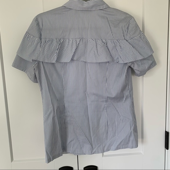 Halogen Ruffle Front Poplin Shirt - Picture 4 of 6